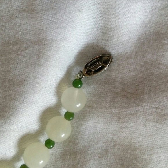 Jade Colored Bead Necklace with Silver Clasp - Picture 3 of 3